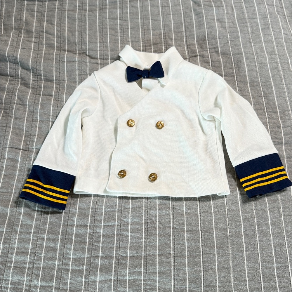Vintage 80s Sears Baby White US Navy Top